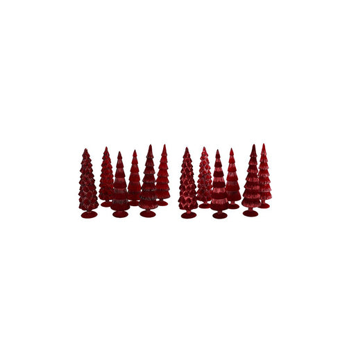 TWINKLE RED GLASS TREE VELVET ASS 9X25CM