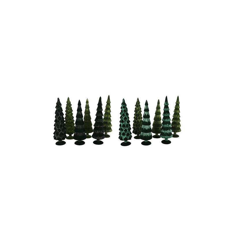 TWINKLE GREEN GLASS TREE VELVET ASS 9X25CM