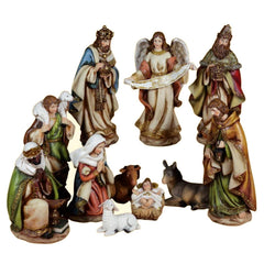 Nativity Scene in resin, 31 cm, multicolor – set of 11 pcs