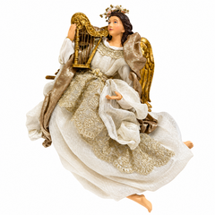 Angel with Harp, H 46 cm – One Size