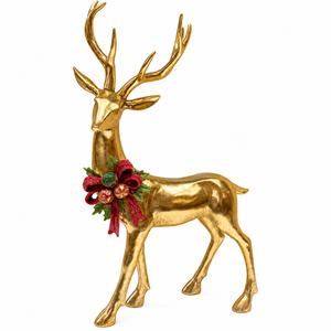 Gold Resin Reindeer, Standing, H 84.5 cm – One Size