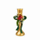 Resin Bow Candle Holder with Christmas Decoration, 9 × 20 cm