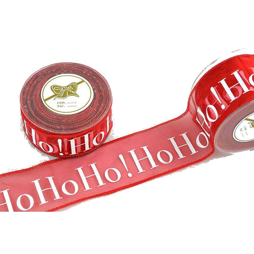 Organza hohoho 6.7cmx9m red white
