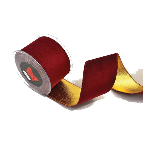 Holland velvet double face foil 6.7cmx4.5m burgund