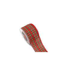 Ribbon checked red yellow blue green 6.7cmx9m red