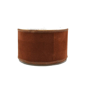 Ribbon single face velvet aa 9cmx9c wire brown