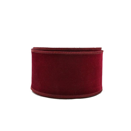 Ribbon single face velvet aa 9cmx9cm wire burgund