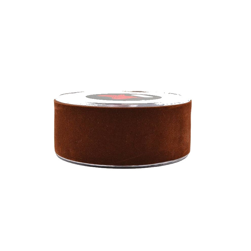 Single face velvet aa 1.3cmx9m brown