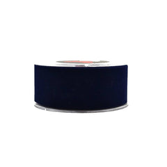 Single face aa velvet with wire 2.3cm x9m blue