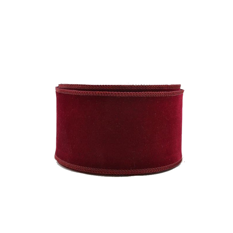 Single face aa velvet white edge 7cmx9m burgund