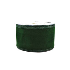 Ribbon single face velvet aa 9cmx9c wire drk green