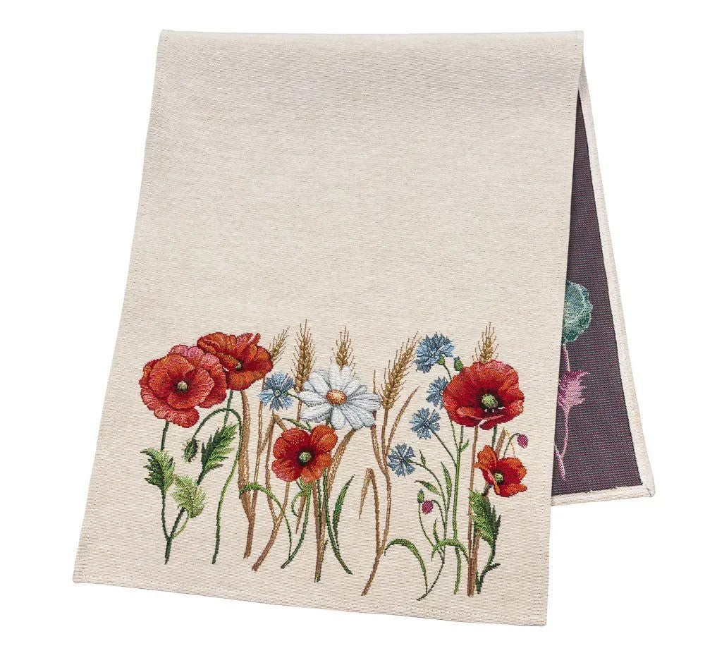 Red Poppies Dining Table Runner (45 x 140 cm)