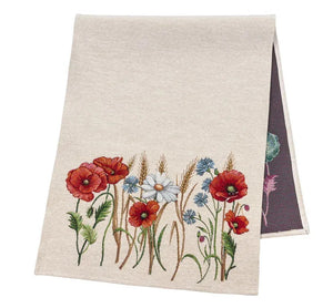 Red Poppies Dining Table Runner (45 x 140 cm)