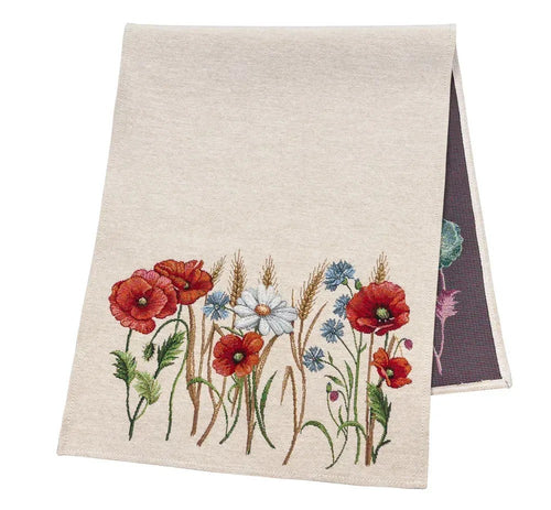 Red Poppies Dining Table Runner (45 x 140 cm)