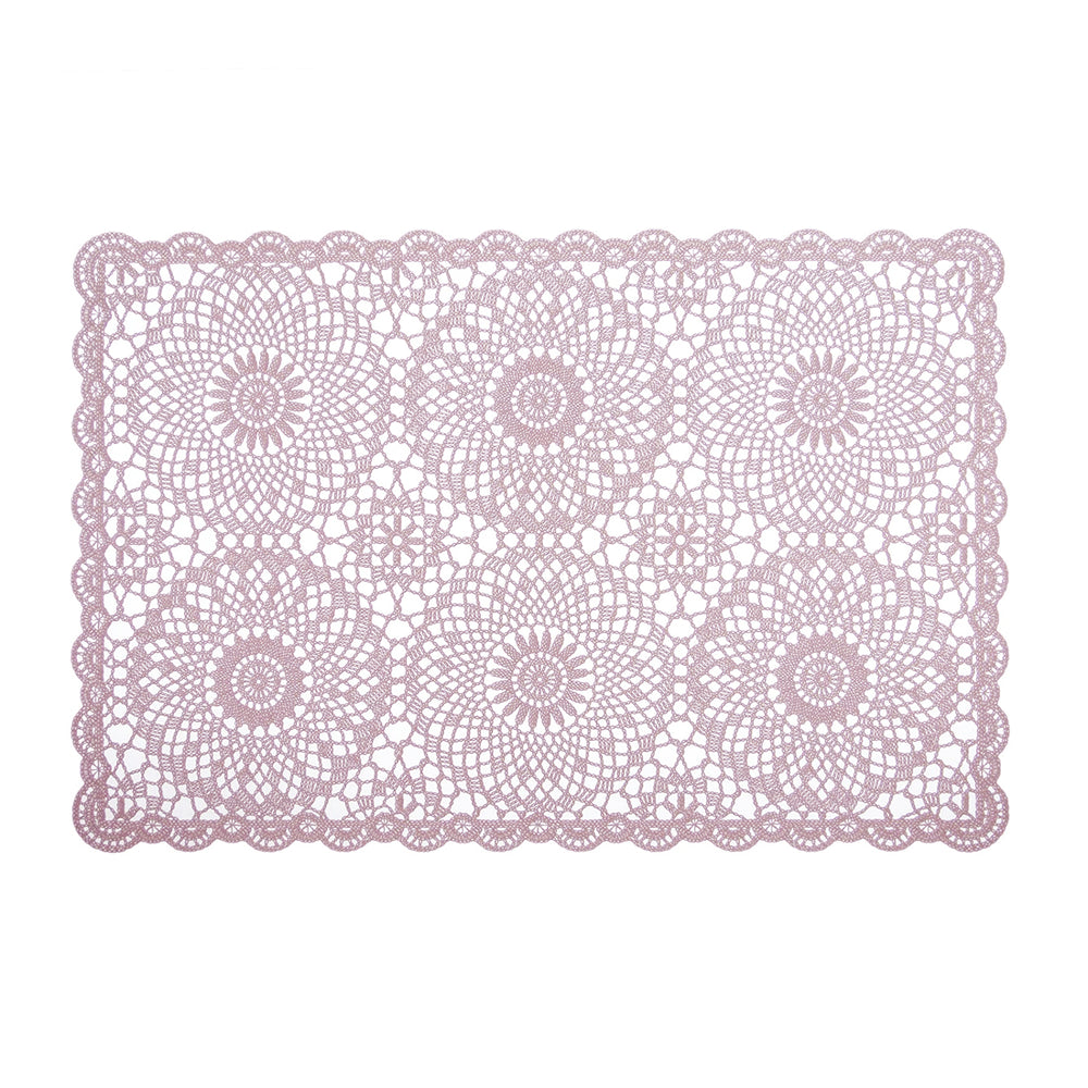 Soft Pink Crochet PVC Placemat (38 cm)
