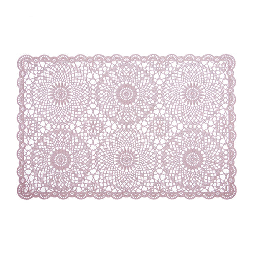 Soft Pink Crochet PVC Placemat (38 cm)