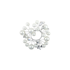 Small White Silver Pearl Candle Ring