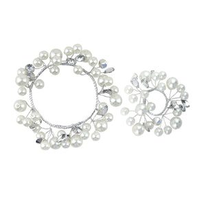 Small White Silver Pearl Candle Ring