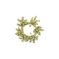 Gold Berry Leaf Candle Ring