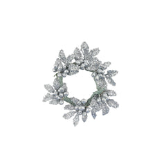 Silver Berry Leaf Candle Ring