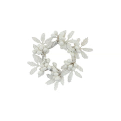 White Berry Leaf Candle Ring