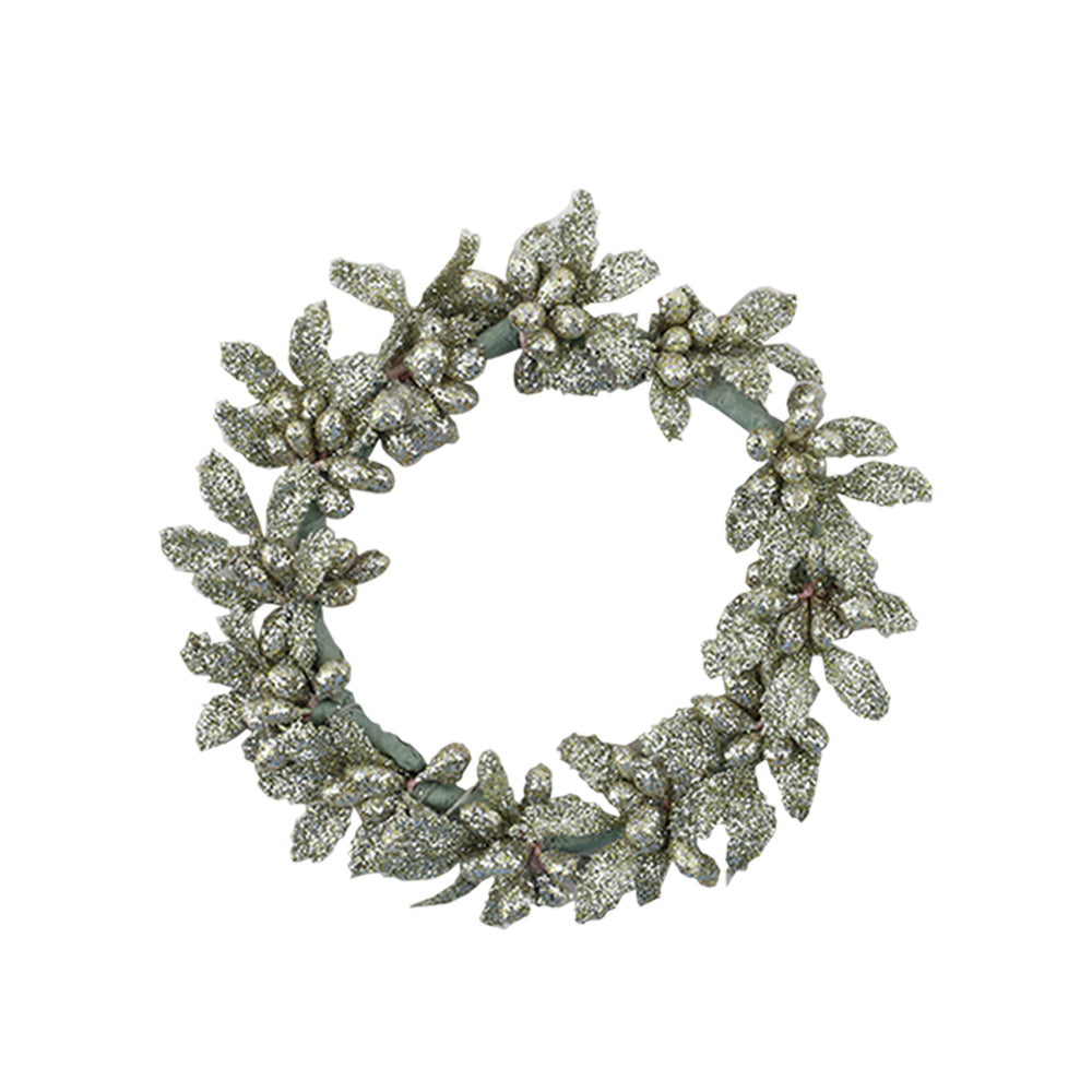Champagne Berry Leaf Candle Ring