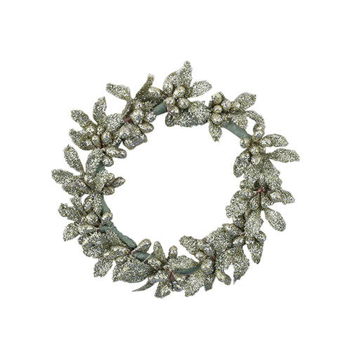 Champagne Berry Leaf Candle Ring