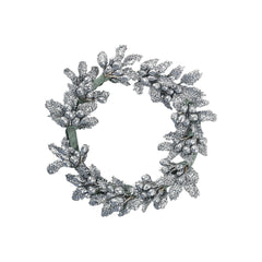 Silver Berry Leaf Candle Ring