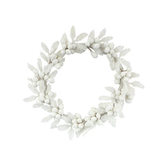 White Berry Leaf Candle Ring