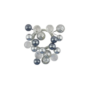 Small Silver Pearl Bead Candle Ring