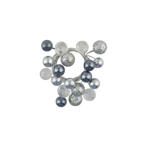 Small Silver Pearl Bead Candle Ring