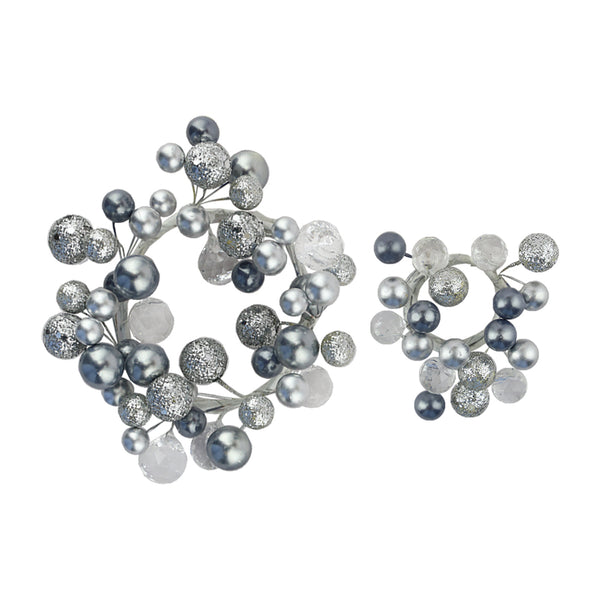 Small Silver Pearl Bead Candle Ring