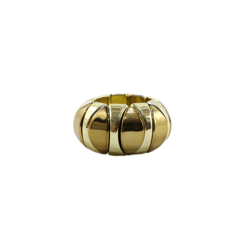 Bead ring S gold/brown