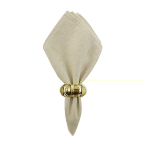 Bead ring S gold/brown