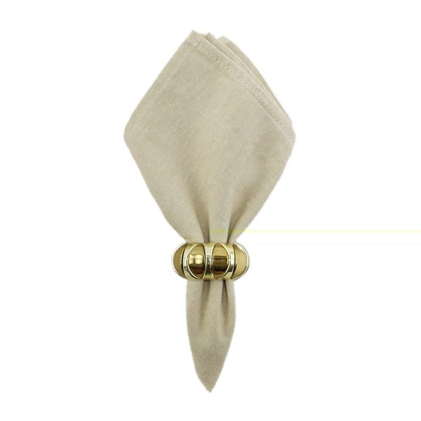 Bead ring S gold/brown
