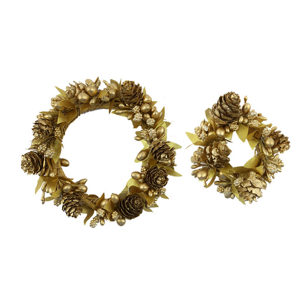Small Gold Berry Cone Candle Ring