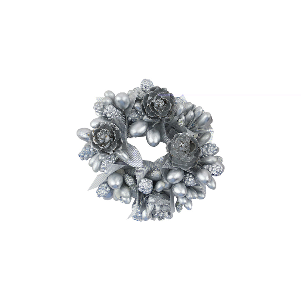 Silver Berry Cone Candle Ring