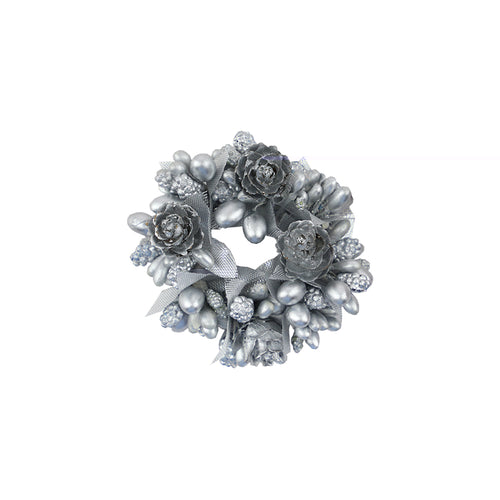 Silver Berry Cone Candle Ring
