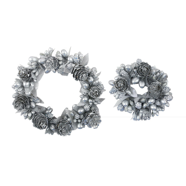 Silver Berry Cone Candle Ring