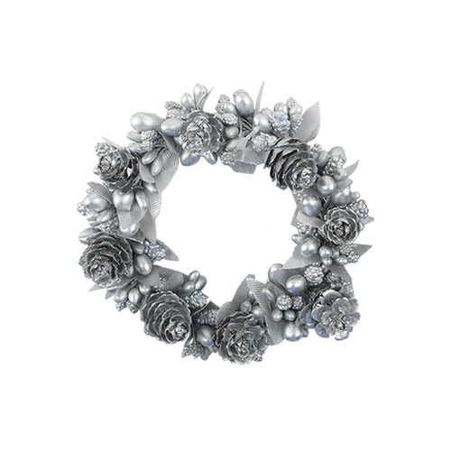 Large Silver Berry Cone Candle Ring