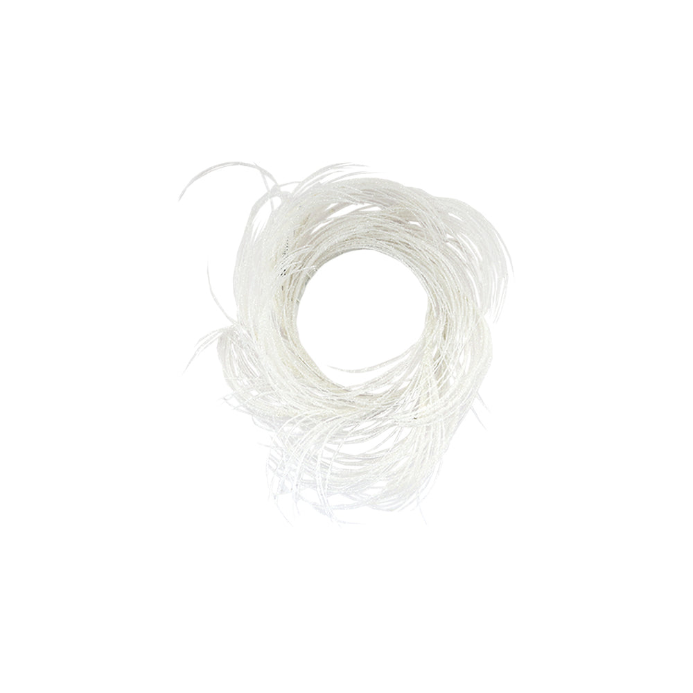 White Glitter Grass Candle Ring