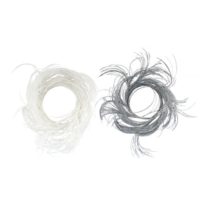White Glitter Grass Candle Ring