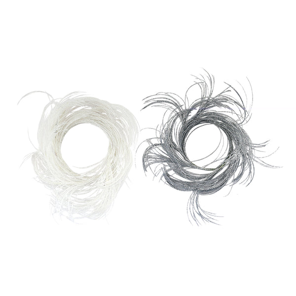 White Glitter Grass Candle Ring