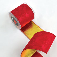 Velvet Flock Design Ribbon With Bagging Foil (10cm)
