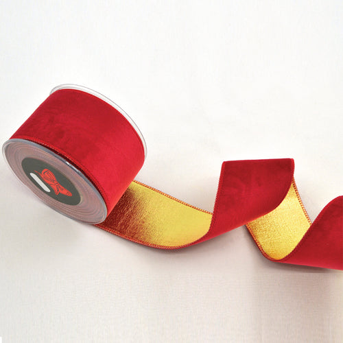 Holland Velvet Double Face Foil Ribbon (6.7cm x 4.5m)