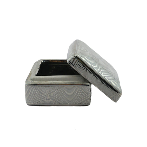 Silver Porcelain Box (6 cm)