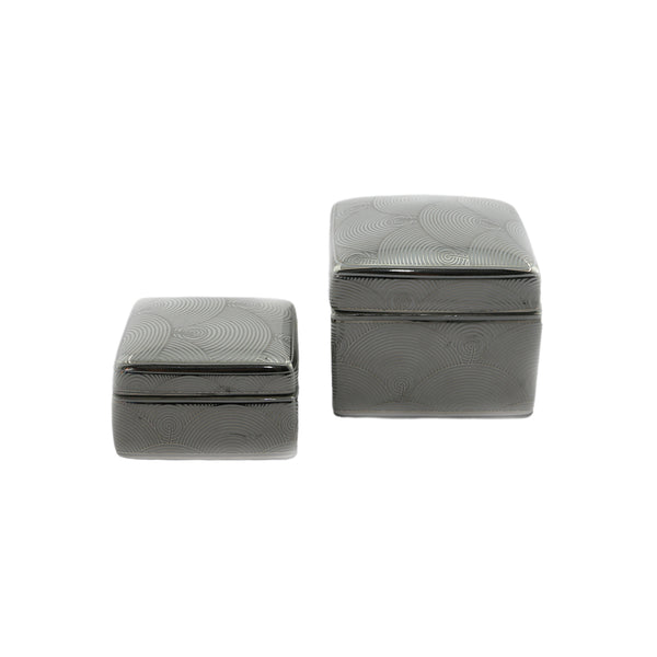 Silver Porcelain Box (6 cm)