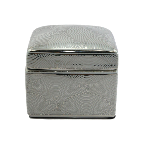 Silver Porcelain Box (10 cm)