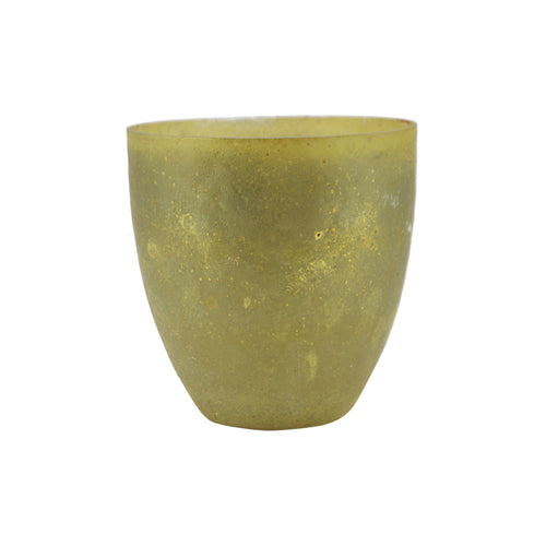 Yellow Glass Candle Holder (15 cm)