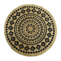 Natural And Black Design Rug (90 cm)